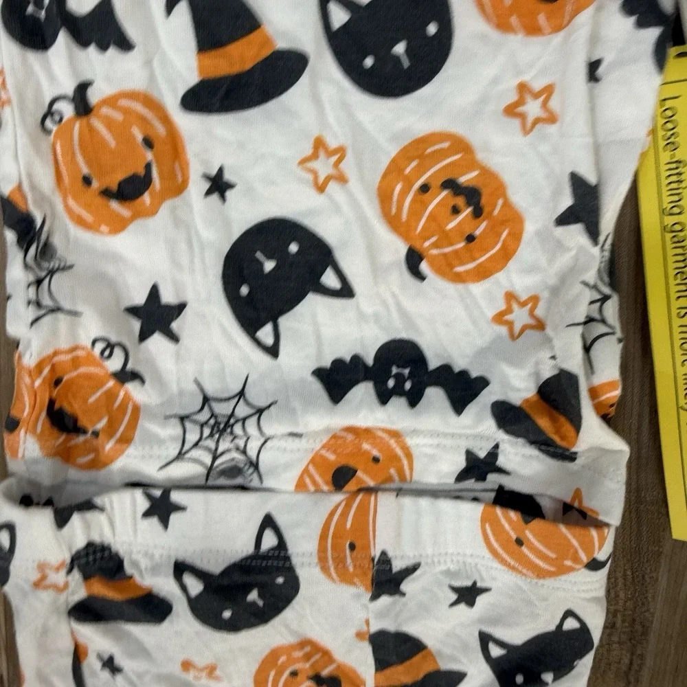 NWT Milkberry Halloween Cats & Pumpkin Bamboo Pajama Set 12m 3pc Set Pajamas